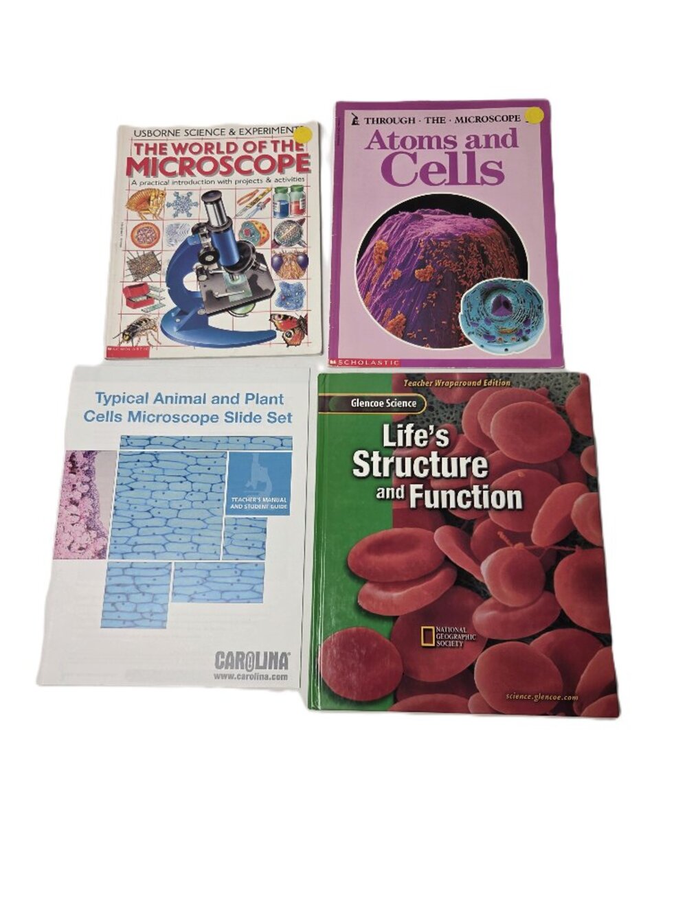 Cells Microscope 4 Book Set Glencoe Teacher Usborne Carolina Homeschool Science
